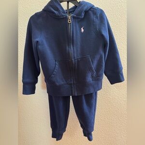 2pc Ralph Lauren Kids Navy Blue Sweatshirt+pants Set